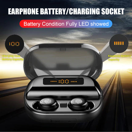 9D TWS Draadloze Smart Touch Control Oortjes Bluetooth 5.0 Ear Wireless Buds Earphones Earbuds 4000mAh Powerbank Oortelefoon Zwart