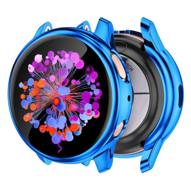 Full Cover voor Samsung Galaxy Watch Active (39.5mm) - Hoesje en Screen Protector - TPU Hard Case Blauw
