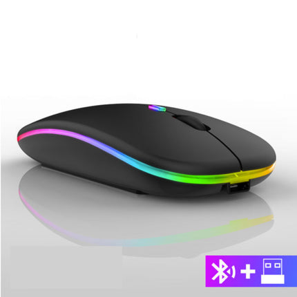 Draadloze RGB Muis - 2.4GHz / 1600DPI / Optisch / Ergonomisch / Tweehandig - Zwart