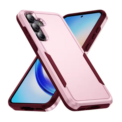 Samsung Galaxy A15 Armor Hoesje - Militaire Kwaliteit PC + TPU Cover - Roze