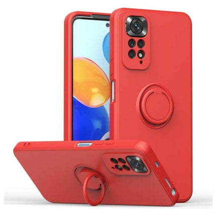 Xiaomi Mi 11 Ultra Hoesje met Ring Kickstand en Magneet - Schokbestendig Cover Case Rood