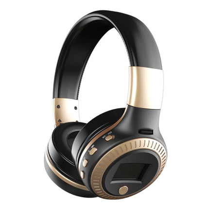 B19 Draadloze Koptelefoon met LED Display en FM Radio - Bluetooth 5.0 Wireless Headphones Stereo Studio Goud