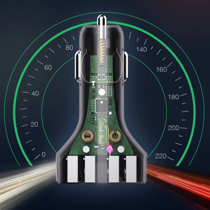Qualcomm Quick Charge 3.0 Quad Port Autolader/Carcharger - Zwart