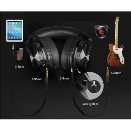 Fusion A70 Studio Bluetooth Koptelefoon met 6.35mm en 3.5mm AUX Aansluiting - Headset met Microfoon DJ Headphones Zilver