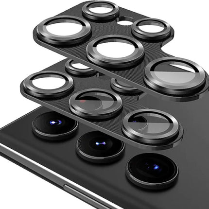 Samsung Galaxy S23 Ultra Metalen Camera Lens Cover - Shockproof Case Bescherming Zwart