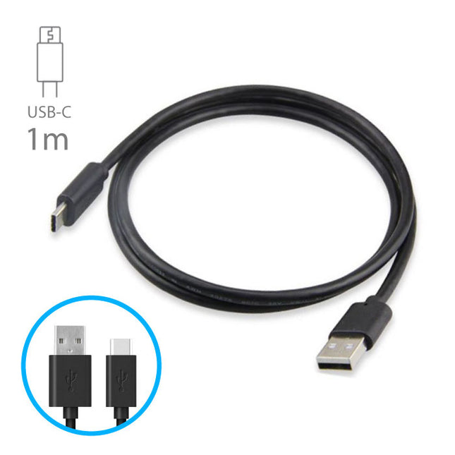 USB - USB-C Oplaadkabel Data Kabel Android 1 Meter Zwart