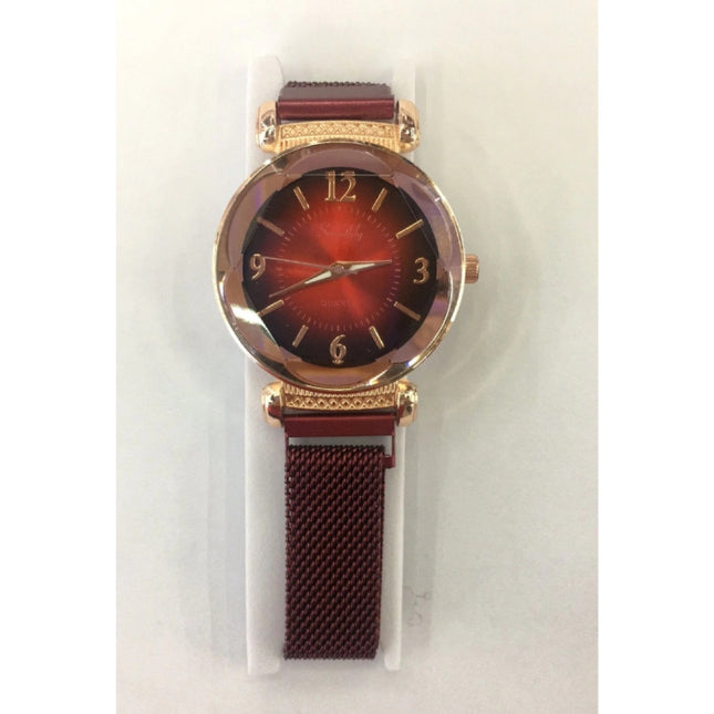 Pearl Luxe Horloge Dames - Anoloog Kwarts Uurwerk voor Vrouwen Rood