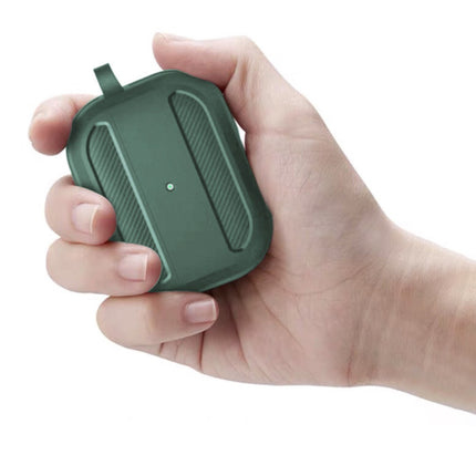 Shockproof Hoesje voor AirPods 1 / 2 met Karabijnhaak - AirPod Case Cover Skin - Rood
