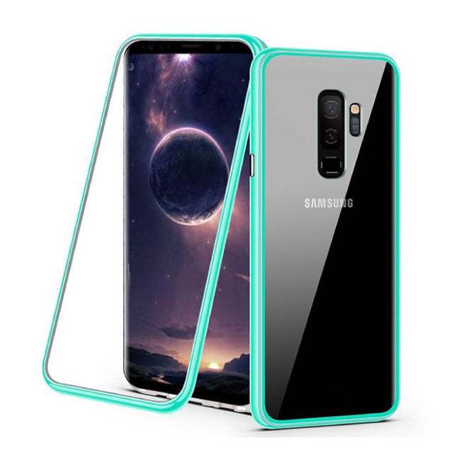 Samsung Galaxy S9 Magnetisch 360° Hoesje met Tempered Glass - Full Body Cover Hoesje + Screenprotector Groen