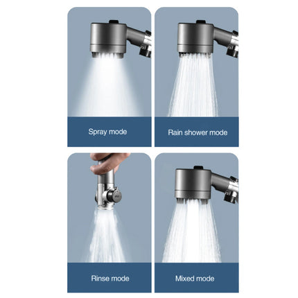 Douchekop met Massageborstel en 3 Filter Set - 4 Modes Hoge Druk Douche Regendouche Badkuip Badkamer - Grijs