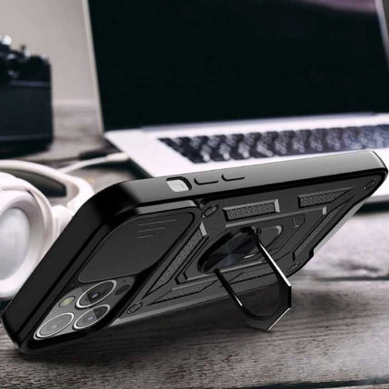iPhone 13 Pro Max - Armor Hoesje met Kickstand en Camera Bescherming - Pop Grip Cover Case Goud