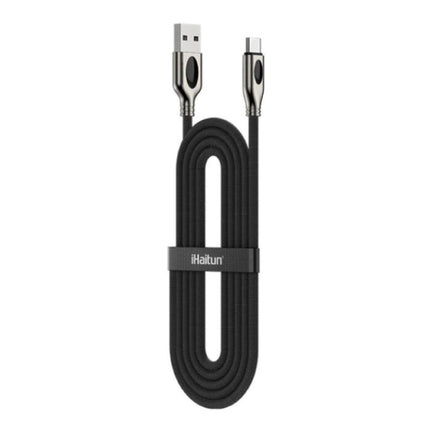 USB-C Oplaadkabel 1.8 Meter Quick Charge 4.0 Gevlochten Nylon Oplader Data Kabel Android  Zwart