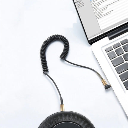 Gekrulde 3.5mm AUX Kabel Verguld Spiraal Audio Jack 1.5 Meter - Wit