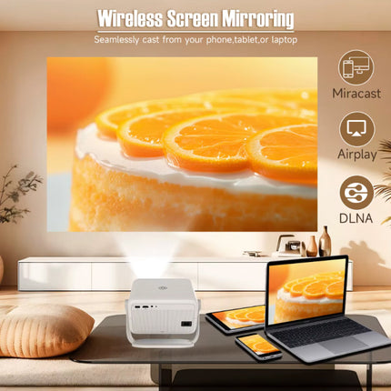 L018 Mini Projector - 650 ANSI Lumen - Screen Mirroring Beamer Home Media Speler - Wit