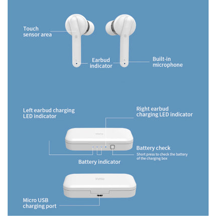 X3 TWS Draadloze Smart Touch Control Oortjes Bluetooth 5.0 Ear Wireless Buds Earphones Earbuds 430mAh Oortelefoon Zwart