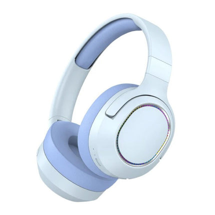 Draadloze RGB Koptelefoon met Microfoon - Bluetooth 5.0 Wireless Headset Blauw
