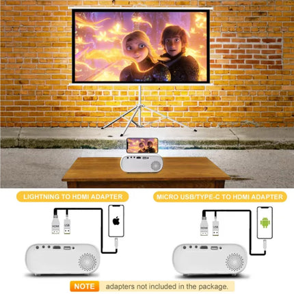 Q11 Mini Projector - 200 ANSI Lumen - 720p - Screen Mirroring Beamer Home Media Speler - Zwart
