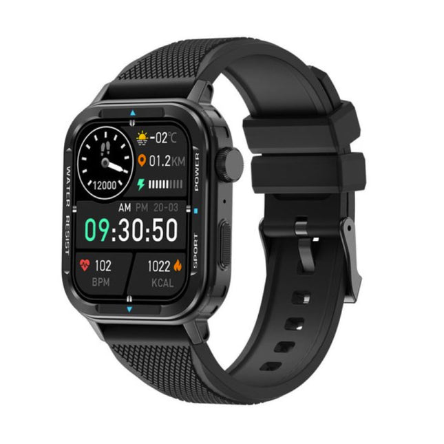 M41 Smartwatch Siliconen Bandje Fitness Sport Activity Tracker Horloge Android iOS Zwart