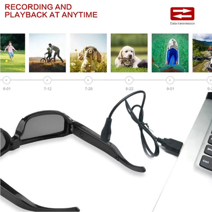 Zonnebril Camcorder - Camera DVR Video Recorder Glasses HD 1080p  - Zwart