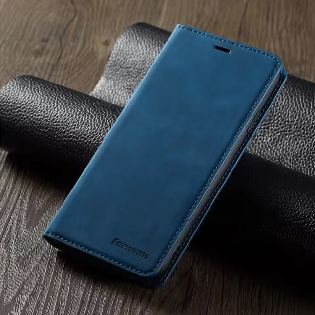 iPhone 15 Pro Wallet Flip Case - Portefeuille Cover PU Leer Hoesje - Blauw
