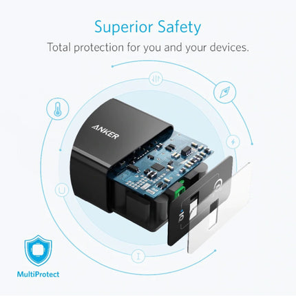 Stekkerlader - PowerIQ / Quick Charge 3.0 Wallcharger AC Thuislader Muur Oplader Adapter Zwart