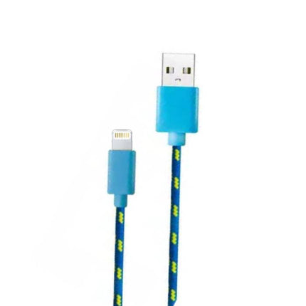 iPhone/iPad/iPod Lightning USB Oplaadkabel Gevlochten Nylon Oplader Data Kabel Data 1 Meter Blauw