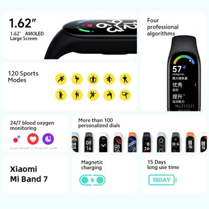 Mi Band 7 - Smart Watch Band Fitness Sport Activity Tracker Horloge Android iOS Zwart