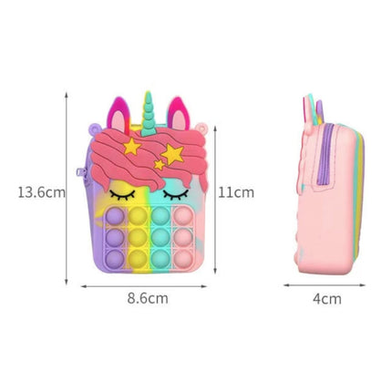 Pop It Portemonnee - Fidget Anti Stress Speelgoed Bubble Toy Siliconen Wit