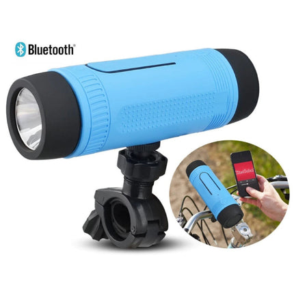 S1 Draadloze Luidspreker met Zaklamp voor Fiets - Soundbar Wireless Bluetooth 5.0 Speaker Box Bruin