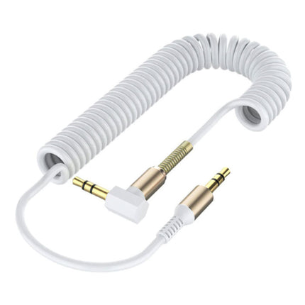 Gekrulde 3.5mm AUX Kabel Verguld - Audio Jack - 1.8 Meter - Wit