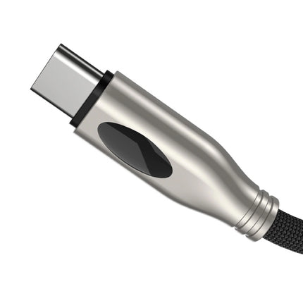 USB-C Oplaadkabel 1.2 Meter Quick Charge 4.0 Gevlochten Nylon Oplader Data Kabel Android  Zwart