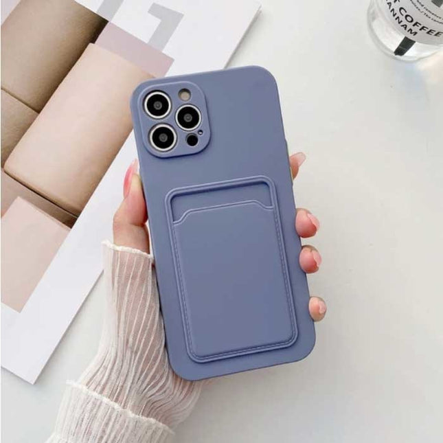 iPhone 11 Pro Kaarthouder - Wallet Card Slot Cover Hoesje Grijs