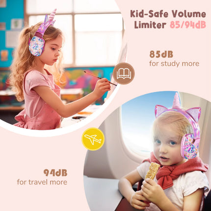 Eenhoorn Koptelefoon Kids - Unicorn Headset Headphones voor Kinderen Meisjes - Roze