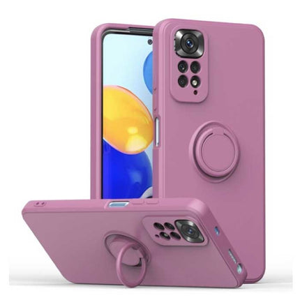 Xiaomi Redmi Note 11 Hoesje met Ring Kickstand en Magneet - Schokbestendig Cover Case Paars