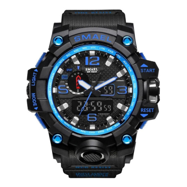  Militair Duik Horloge voor Heren - Rubber Bandje Kwarts Uurwerk Analoog Digitaal voor Mannen Blauw