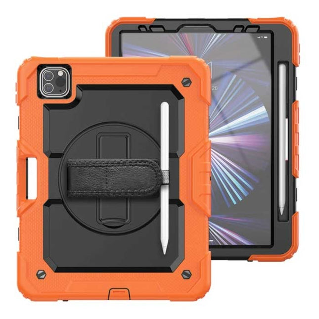 Armor Hoesje voor iPad Mini 6 met Kickstand / Polsband / Pennenhouder - Heavy Duty Cover Case Oranje
