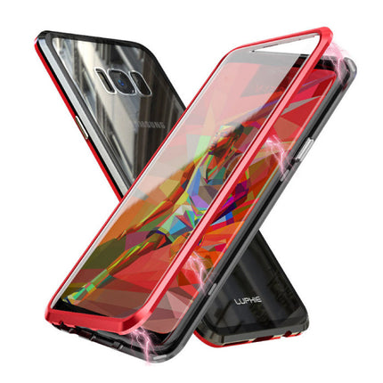 Samsung Galaxy S8 Plus Magnetisch 360° Hoesje met Tempered Glass - Full Body Cover Hoesje + Screenprotector Rood
