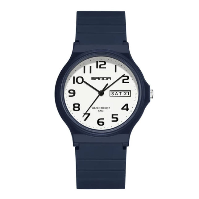 9072 Siliconen Horloge - Kwarts Polshorloge TPU Bandje 5 ATM Waterdicht - Blauw