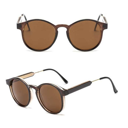 Retro Ronde Zonnebril - Gepolariseerd Driving Shades Vintage Bruin