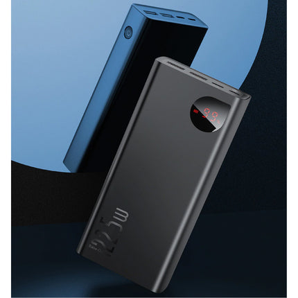 Powerbank met PD Poort 30.000mAh Triple 3x USB Poort  - LED Display Externe Noodaccu Batterij Oplader Charger Zwart