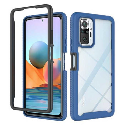 Xiaomi Redmi Note 10 Pro Max Bumper Hoesje met Frame - Anti-Shock Case Cover Blauw