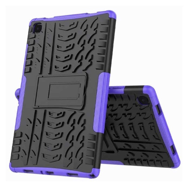 Samsung Galaxy Tab A7 (10.4") Shockproof Cover met Kickstand - Multifunctioneel Hoesje Case Paars