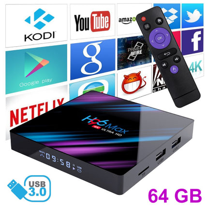H96 Max 4K TV Box Mediaspeler Android Kodi - 4GB RAM - 64GB Opslagruimte