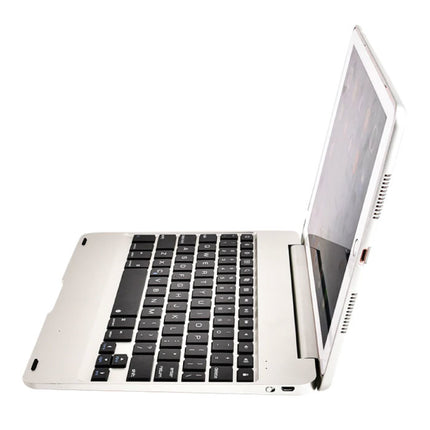 Toetsenbord Hoes voor iPad Mini 4/5 - QWERTY Multifunctionele Keyboard Bluetooth Aluminium Smart Cover Case Hoesje Zilver