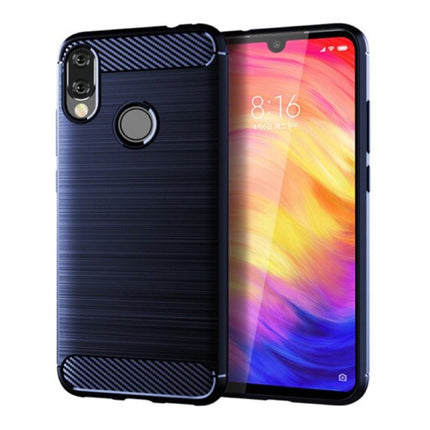 Xiaomi Redmi Note 4 Hoesje - Carbon Fiber Textuur Shockproof Case TPU Cover Blauw