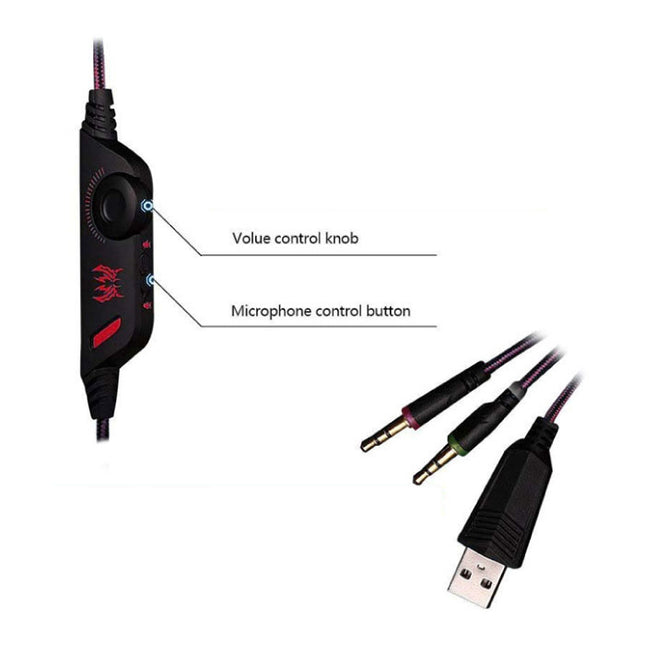 EACH G4000 Stereo Gaming Koptelefoon Headset Headphones met Microfoon Rood