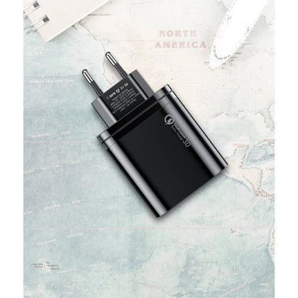 USB Stekkerlader - Quick Charge 3.0 Muur Oplader Wallcharger AC Thuislader Adapter Zwart