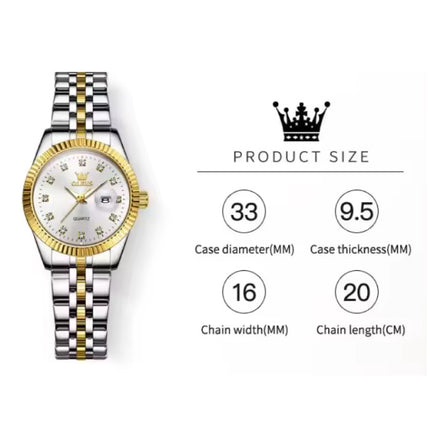 5526 Luxe Kwarts Horloge - 3 ATM Waterdicht Dameshorloge - Goud Wit