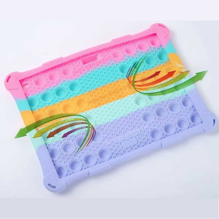 Pop It Hoesje voor iPad Air 4 met Kickstand - Bubble Cover Case Regenboog