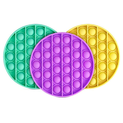 Pop It - Fidget Anti Stress Speelgoed Bubble Toy Siliconen Viervoudig Rondje Blauw-Paars-Wit